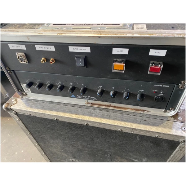 100v 250w Mixer/Amp Rack w/evac panel & 5pin xlr