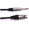 6.5mm Phono > 3pin Female XLR Cable, Unbalanced 1mtr