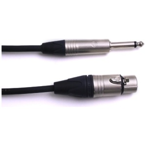 6.5mm Phono > 3pin Female XLR Cable, Unbalanced 1mtr