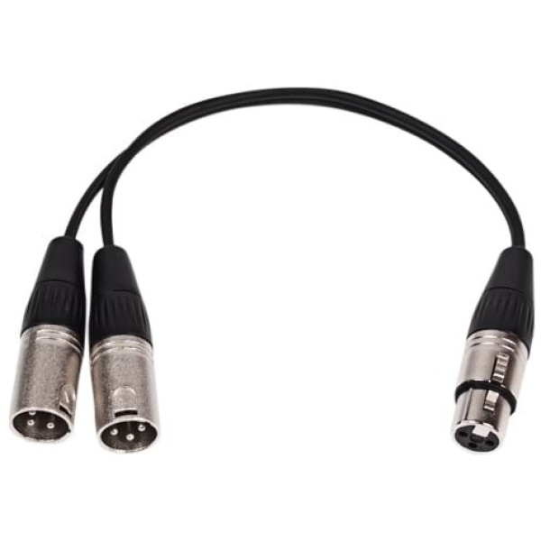 XLR Y Split (XLRF> Dual XLRM 3pin)